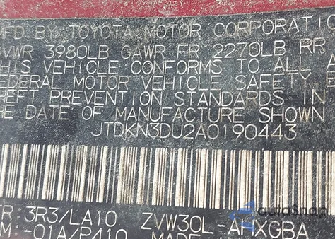 2010 Toyota Prius V from USA, damaged, VIN JTDKN3DU2A0190443